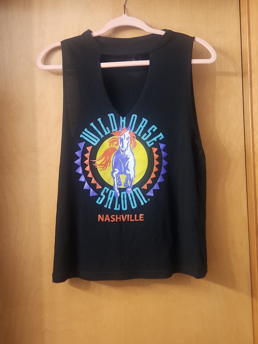 Wildhorse Saloon Nashville Black Graphic Tank with Cut Out - Size Medium
